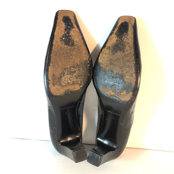 BRUNO MAGLI Brown Croco Leather Pumps Shoes Heels - Picture 9 of 12